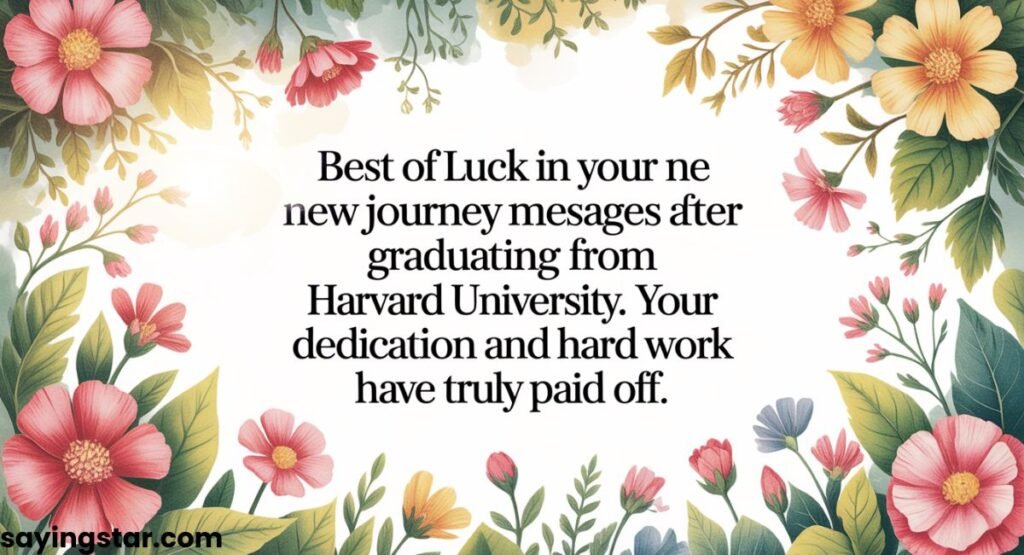 Best of Luck in Your New Journey Messages for Harvard University Graduates