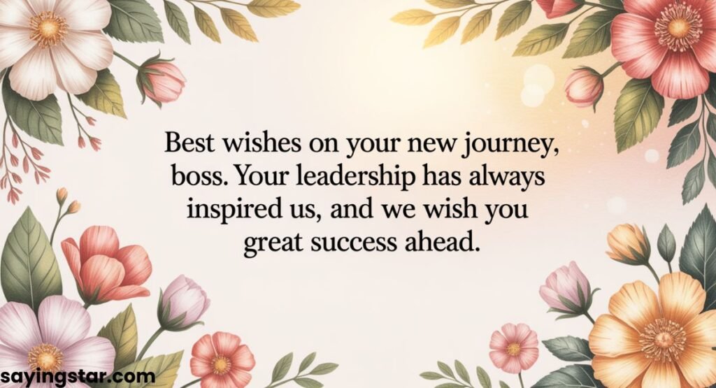 Best Wishes on Your New Journey for Your Boss