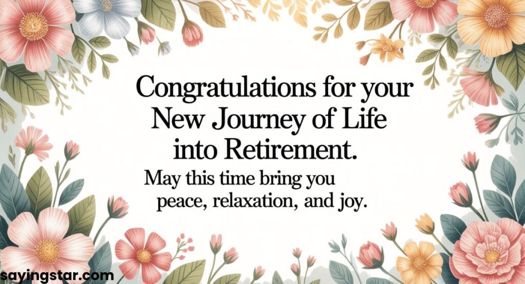 New Journey Wishes for a Retirement