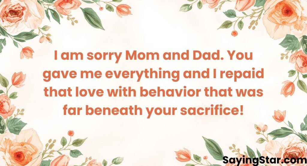 Sorry Messages for Parents