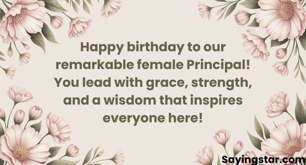 Birthday Wishes for Female Principal