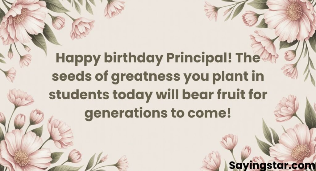 Inspirational Birthday Wishes for Principal