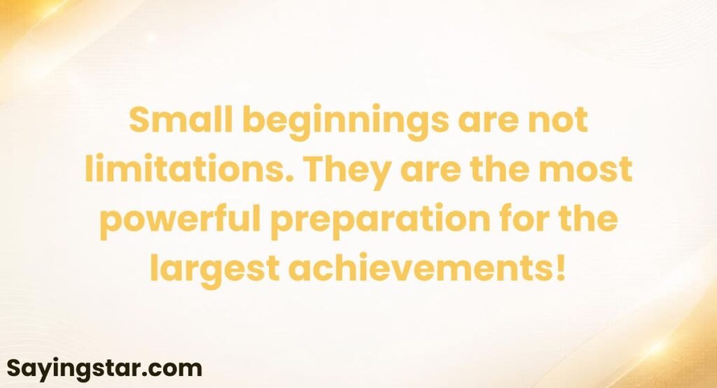 Quotes About Small Beginnings