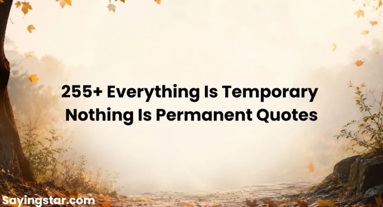 255+ Everything Is Temporary Nothing Is Permanent Quotes About Change & Balance