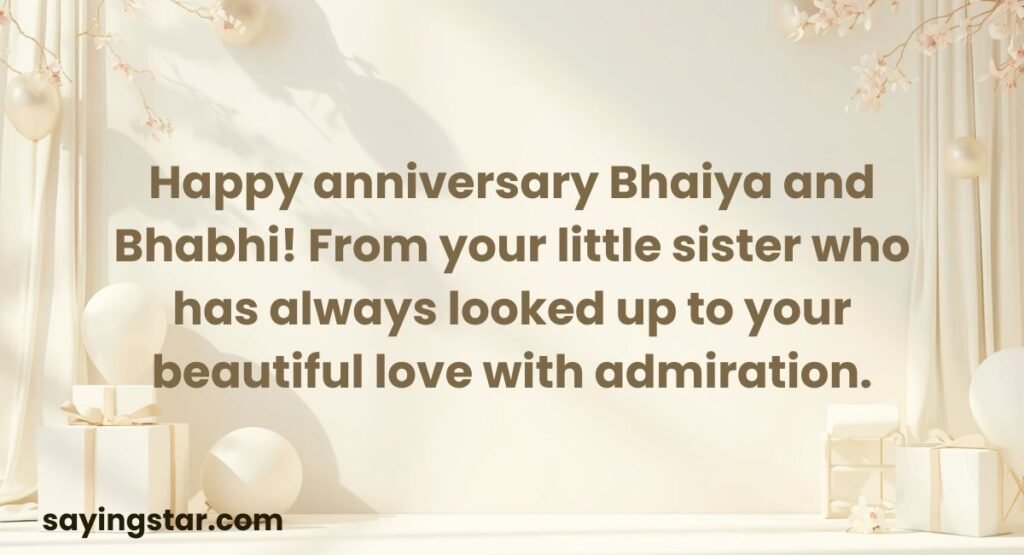 Anniversary Messages for Bhaiya and Bhabhi from Sister