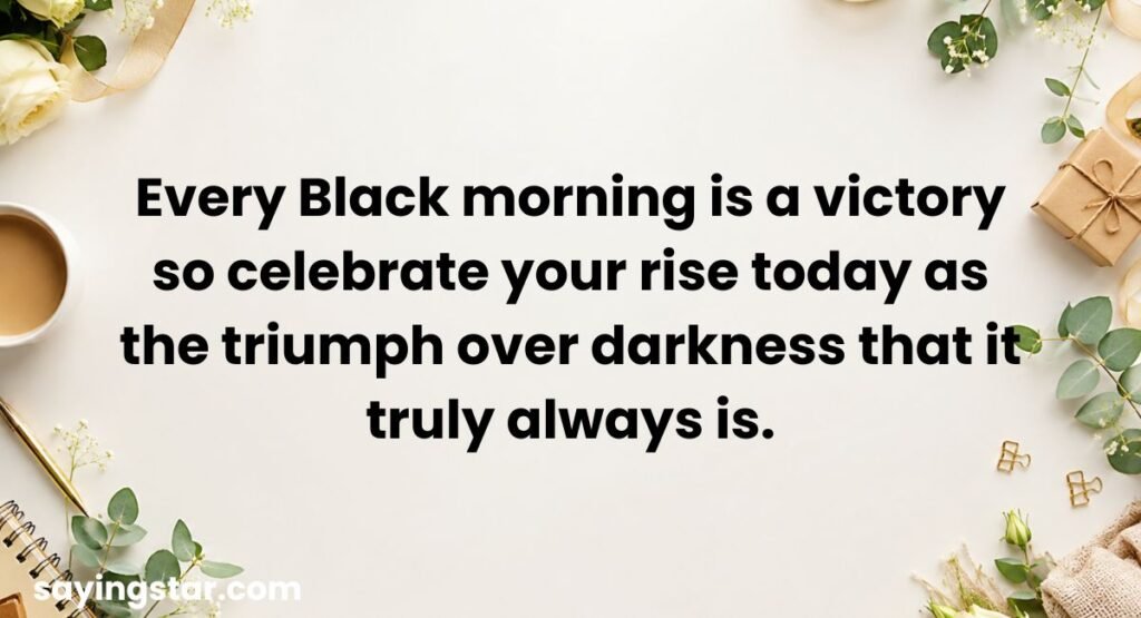Black Morning Inspirational Quotes