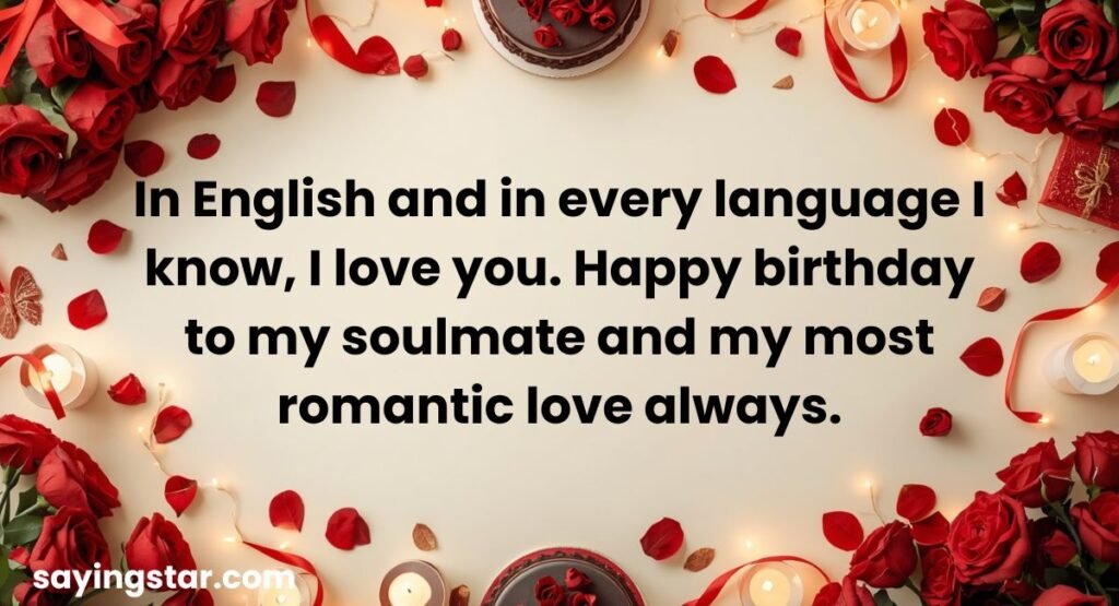 Soulmate Romantic Birthday Wishes for Husband in English