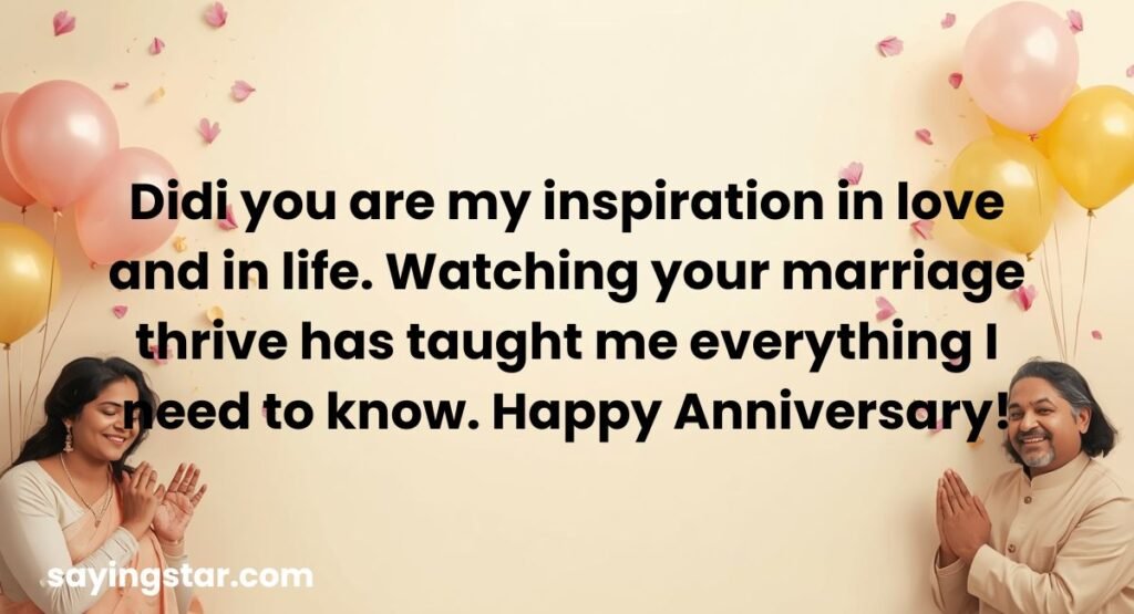 Wedding Anniversary Wishes for Sister and Jiju from Sister