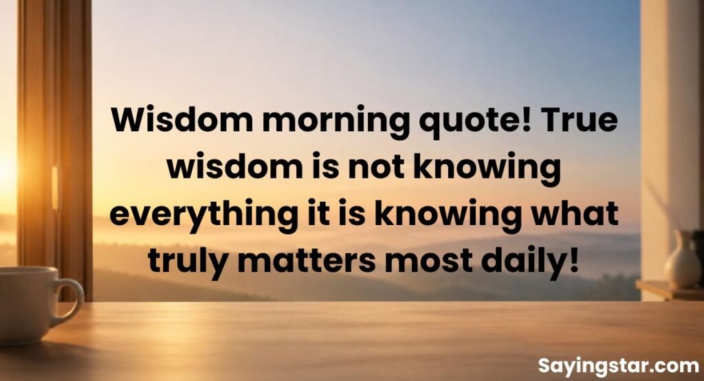 Wisdom Good Morning Quotes