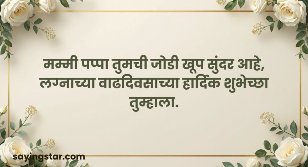 Anniversary Wishes for Mummy Papa Marathi Text